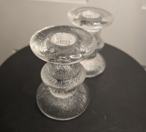 Iittala MCM Glass Candle Holders Set Of 2 - Picture 3 of 9